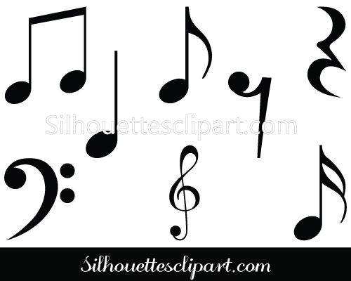 500x400 Music Notes Symbols Silhouette Musical Notes Clipart Paper