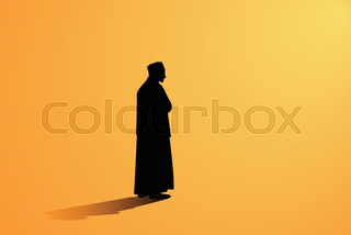 320x214 Muslim Woman In Chador. Vector Illustration