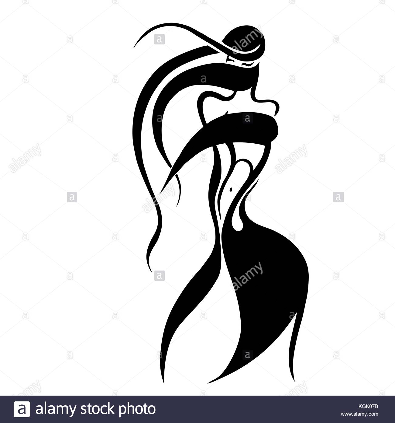 1300x1390 Beautiful Woman In Hijab. Silhouette. Hand Drawn Vector