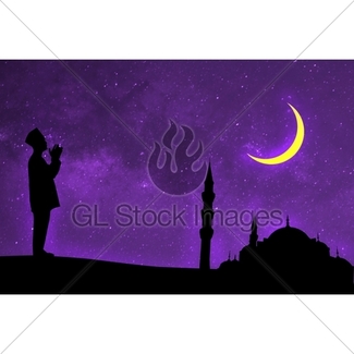 325x325 Silhouette Muslim Woman Praying Gl Stock Images