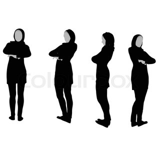 320x320 Eps 10 Vector Illustration Of Muslim Woman Silhouette In Pray Pose