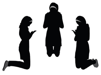 323x240 Muslim Woman Silhouette In Pray Pose