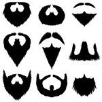 150x150 Beard Silhouette Seamless Pattern Royalty Free Vector Clip Art