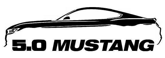 576x204 2005 9 Ford Mustang Coyote 5.0 Gt Outline Silhouette Art Wall