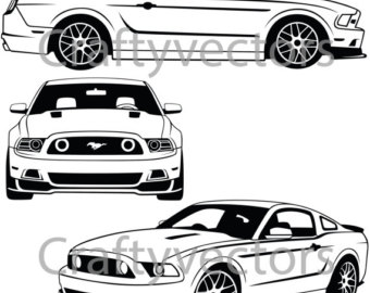 340x270 Mustang Wall Decal Etsy