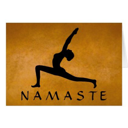 422x422 Yoga Pose Black Silhouette Custom Color Namaste Card