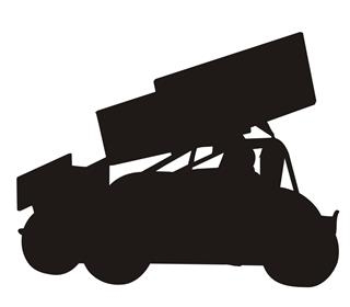 320x280 Sprint Car Silhouette 5 Decal Sticker
