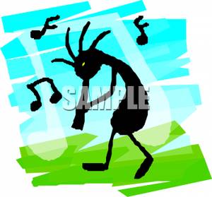 300x279 Native American Silhouette Playing A Wooden Flute