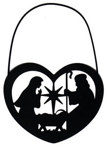 218x300 Christmas Religious Holy Family Nativity Heart Silhouette Black