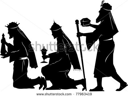 450x341 Magi Gifts Silhouette Scene Clipart