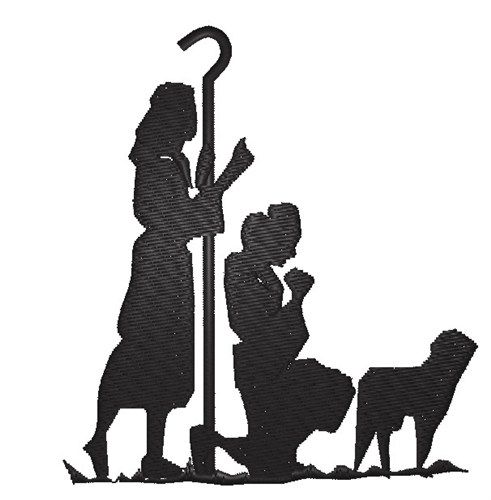 491x500 Nativity Silhouette Embroidery Design Nativity Silhouette