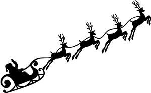 300x186 Santa Sleigh Silhouette Png Siluetas Navidad On Ltb