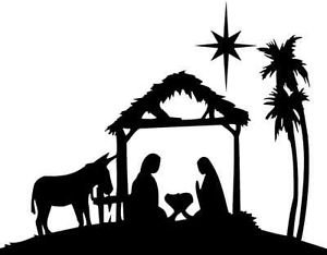 300x234 Christmas Nativity Silhouette Free Design Templates