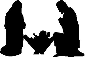 300x200 Nativity Silhouette Clipart