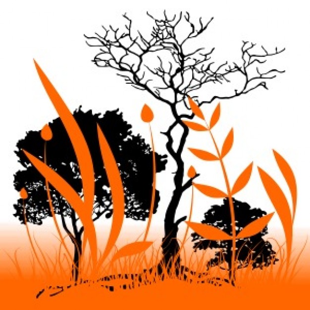 626x626 Orange Abstract Silhouette Nature Background Vector Free Download