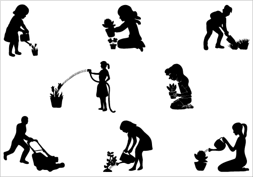 501x351 Gardening Silhouette Vector Download Gardening Vectors Nature