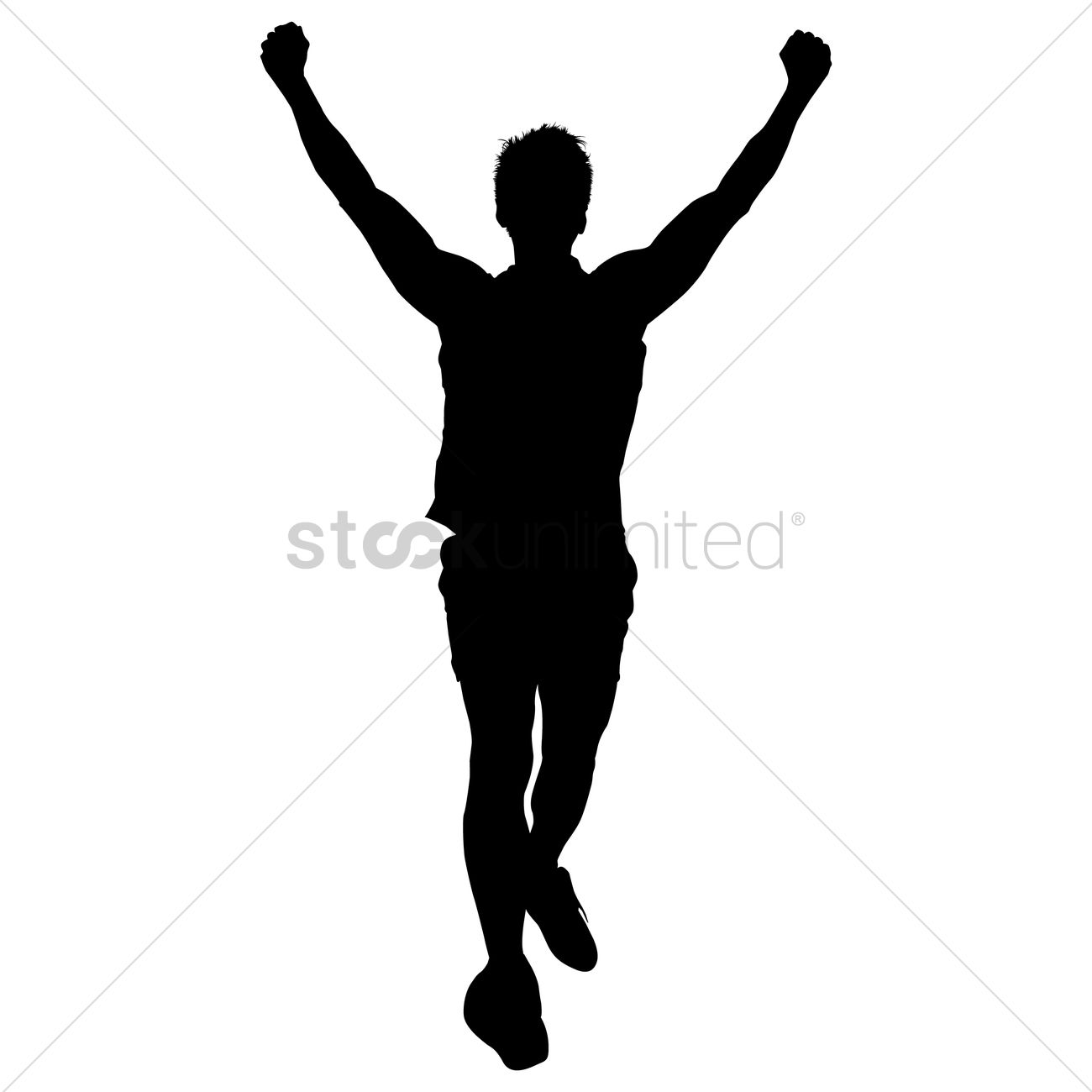 1300x1300 Silhouette Of A Man As A Winner Vector Image