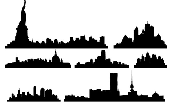 600x380 Free Vector City Skylines Vector, Free Vectors