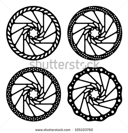 450x470 Vector Bike Brake Disc Black Silhouette