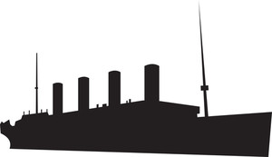 300x173 Navy Ship Silhouette Royalty Free Stock Image