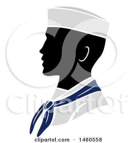 450x470 Clipart Of A Silhouetted Male Army Soldier In Profile