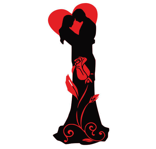 506x486 Couple With Heart And Rose Svgdxfpngepsjpgand Pdf