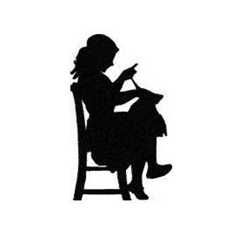 500x500 Girl Sewing Silhouette Machine Embroidery Design