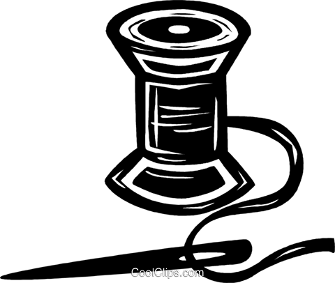 480x406 Needle And Thread Royalty Free Vector Clip Art Illustration