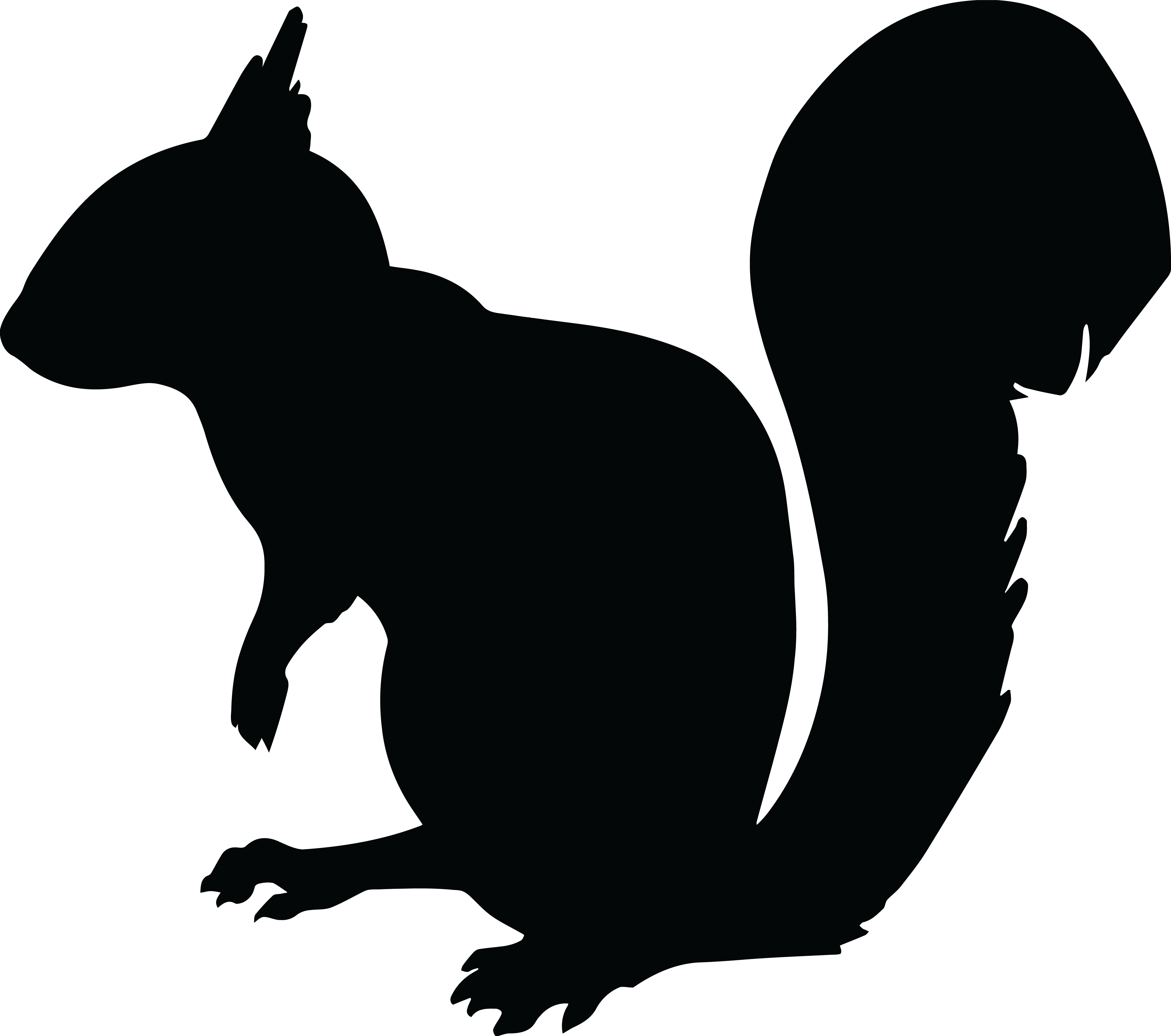 4000x3540 Free Clipart Of A Squirrel Silhouette