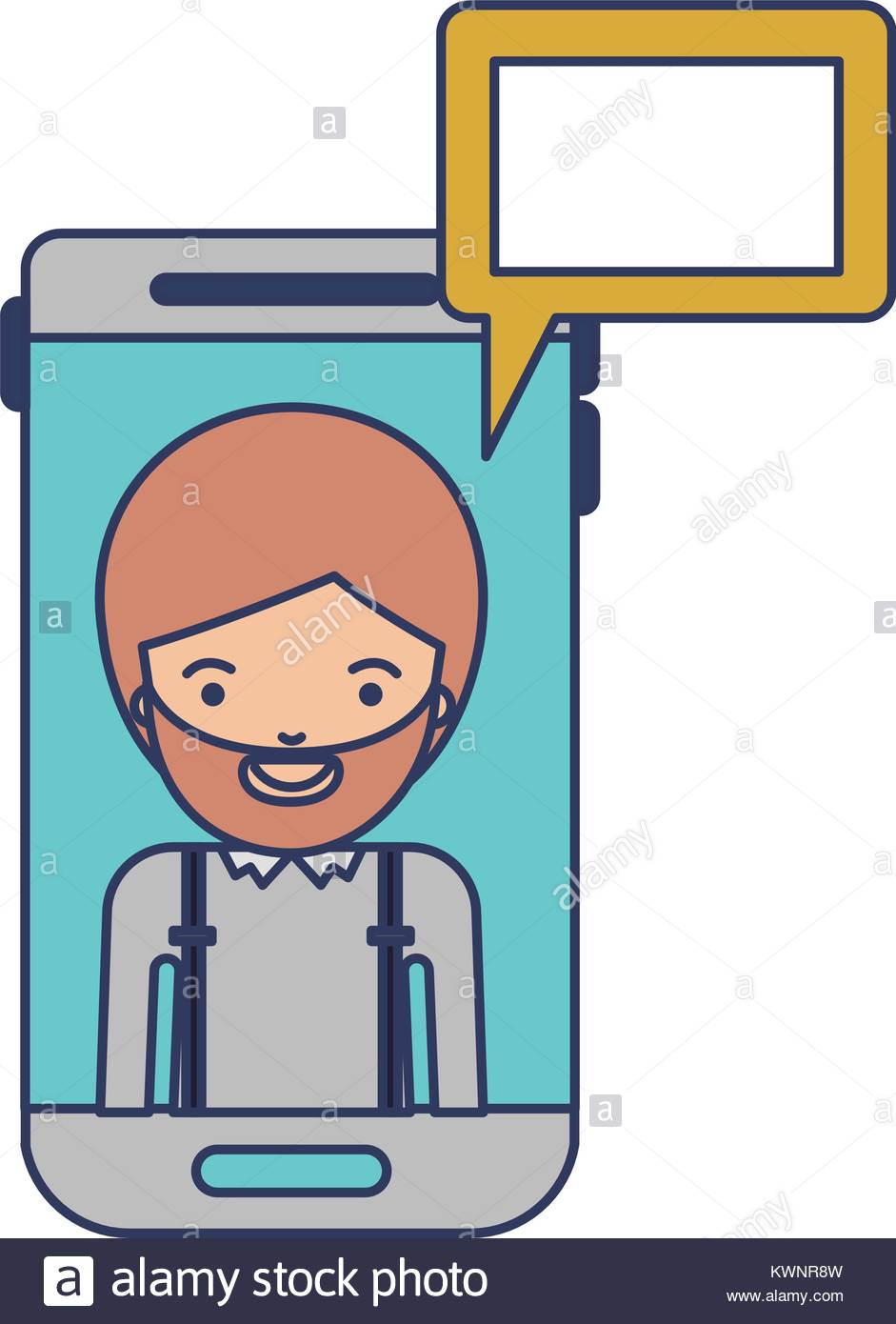 941x1390 Man Social Network Smartphone Screen Dialogue In Colorful