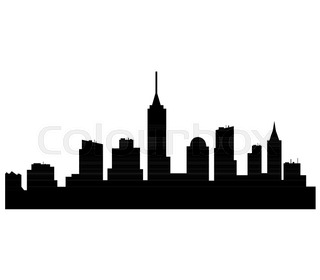 320x280 New York Usa City Skyline Silhouette Vector Illustration Stock