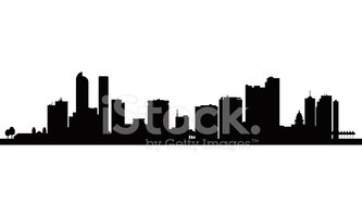333x200 Denver City Skyline Silhouette Background Stock Vectors