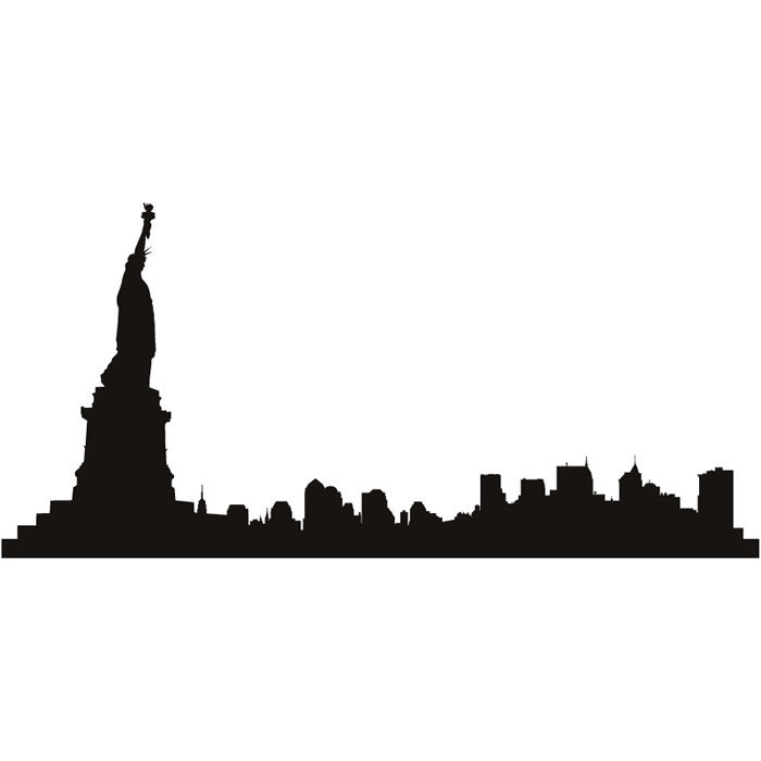 700x700 New York City Skyline Silhouette Wall Decal Custom Vinyl Art