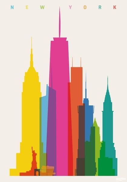 420x600 Yoni Alter's Colorful City Silhouette Prints Scene, Building