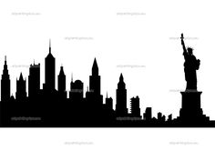 236x177 New York City Skyline Silhouette Vinyl Wall Art Sticker Outline