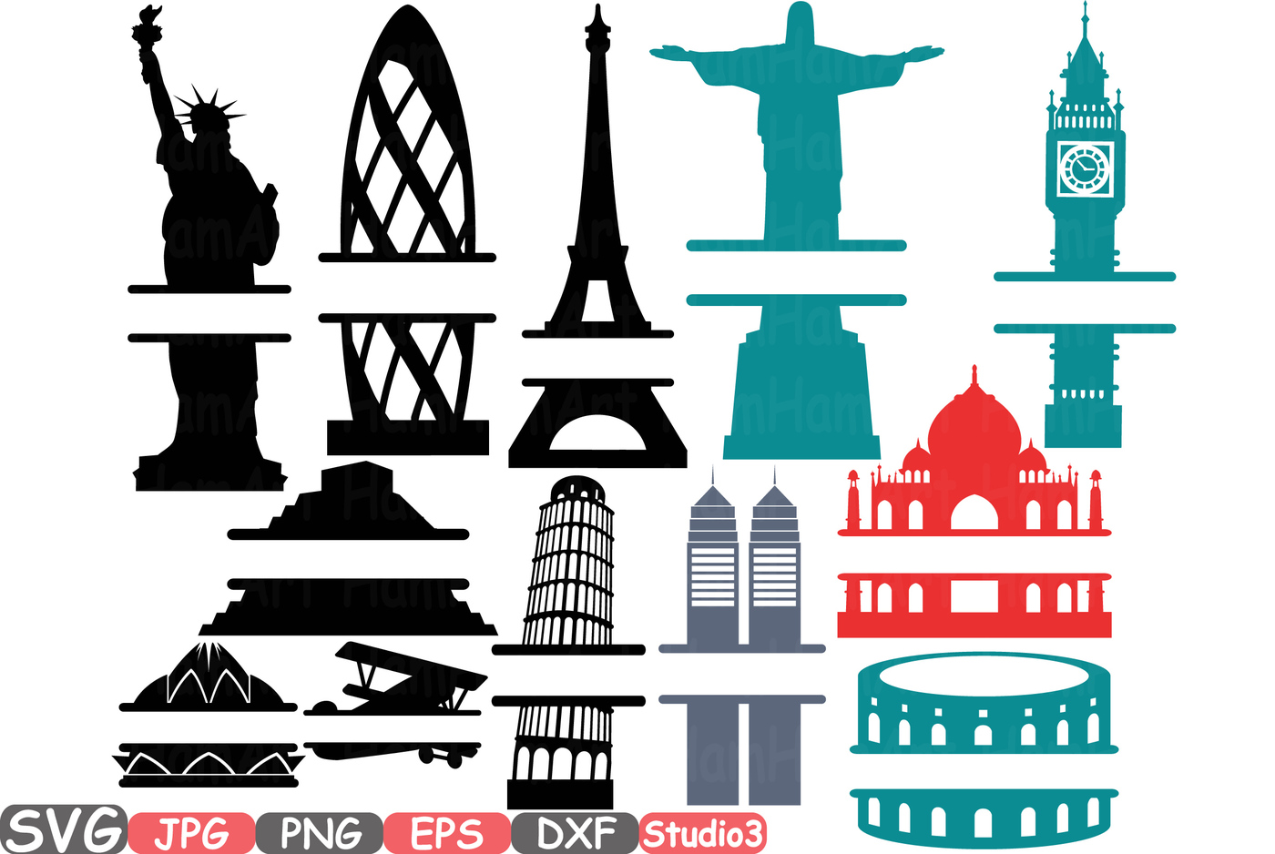 1400x938 Split World Landmarks Svg Silhouette Travel City Buildings