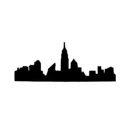 430x430 New York City Skyline Silhouette Unmounted Rubber Stamp Nyc