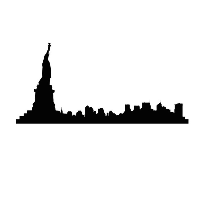 640x640 Statue Of Liberty Wall Stickers New York City Silhouette Self