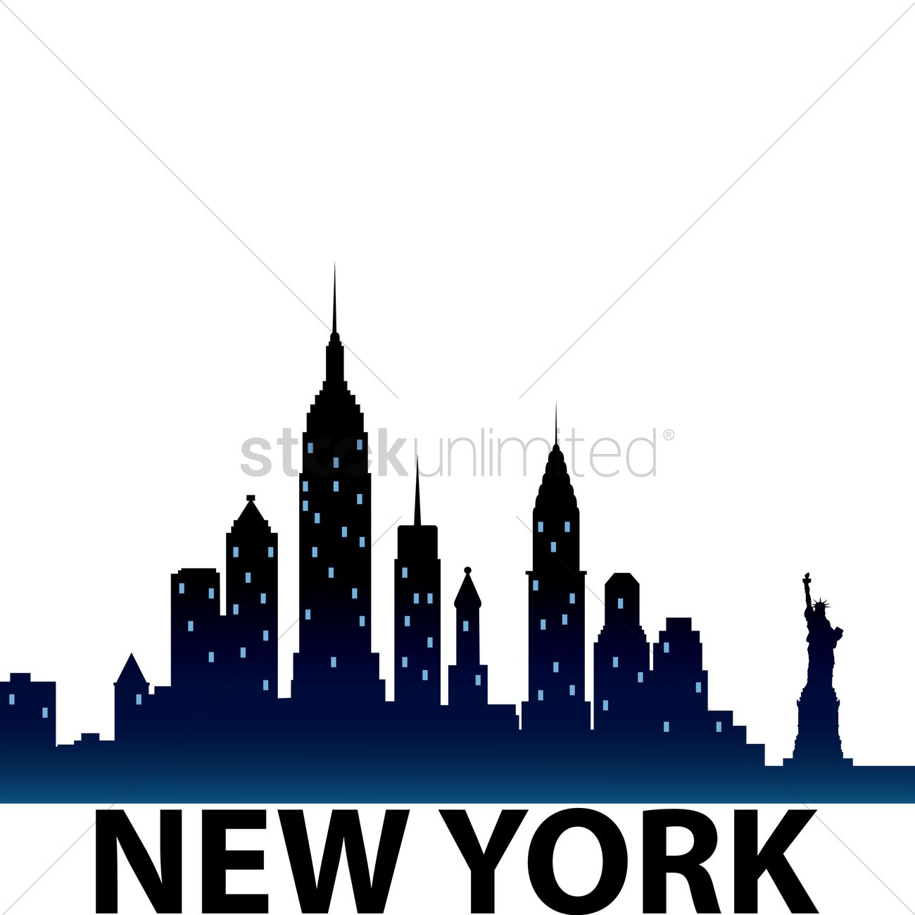 1300x1300 New York City Skyline Silhouette Vector Image