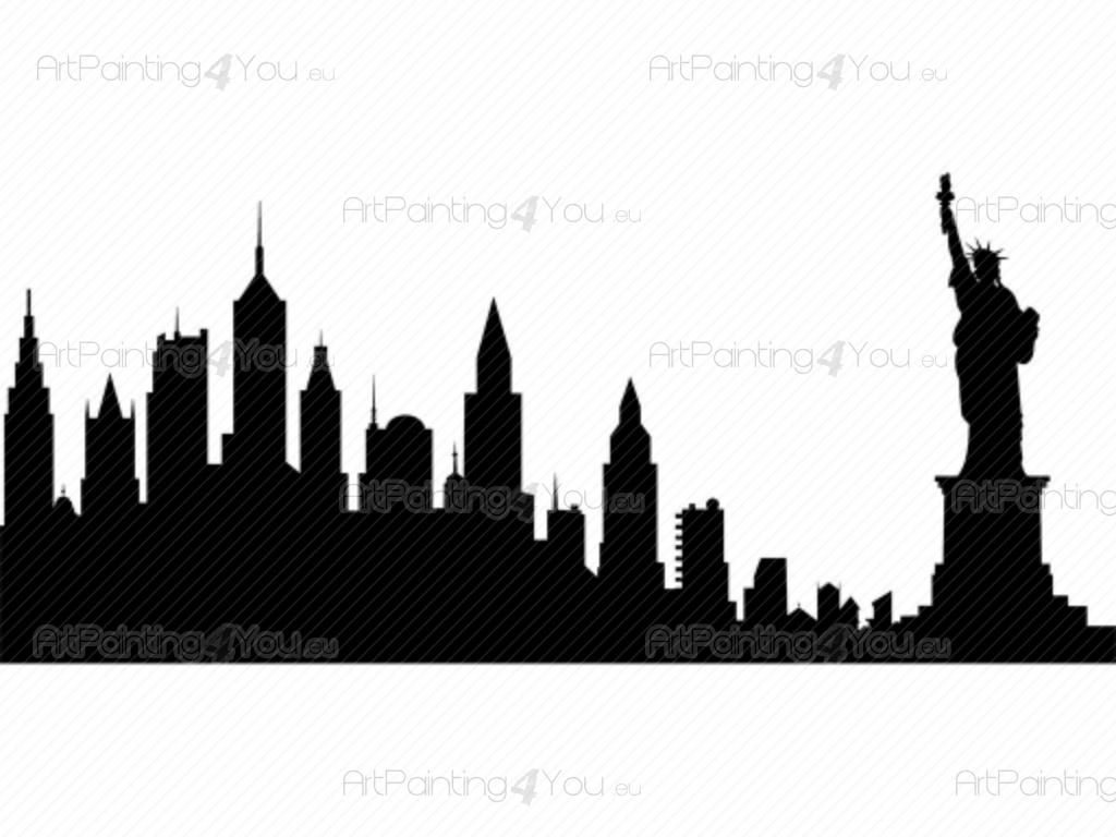 1024x768 Wall Decals New York Skyline (Vdv1013en)