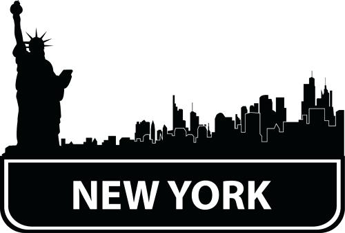 500x339 New York Skyline Outline Packed With City Skyline Graphic New