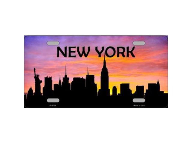 640x480 New York Skyline Silhouette Metal License Plate