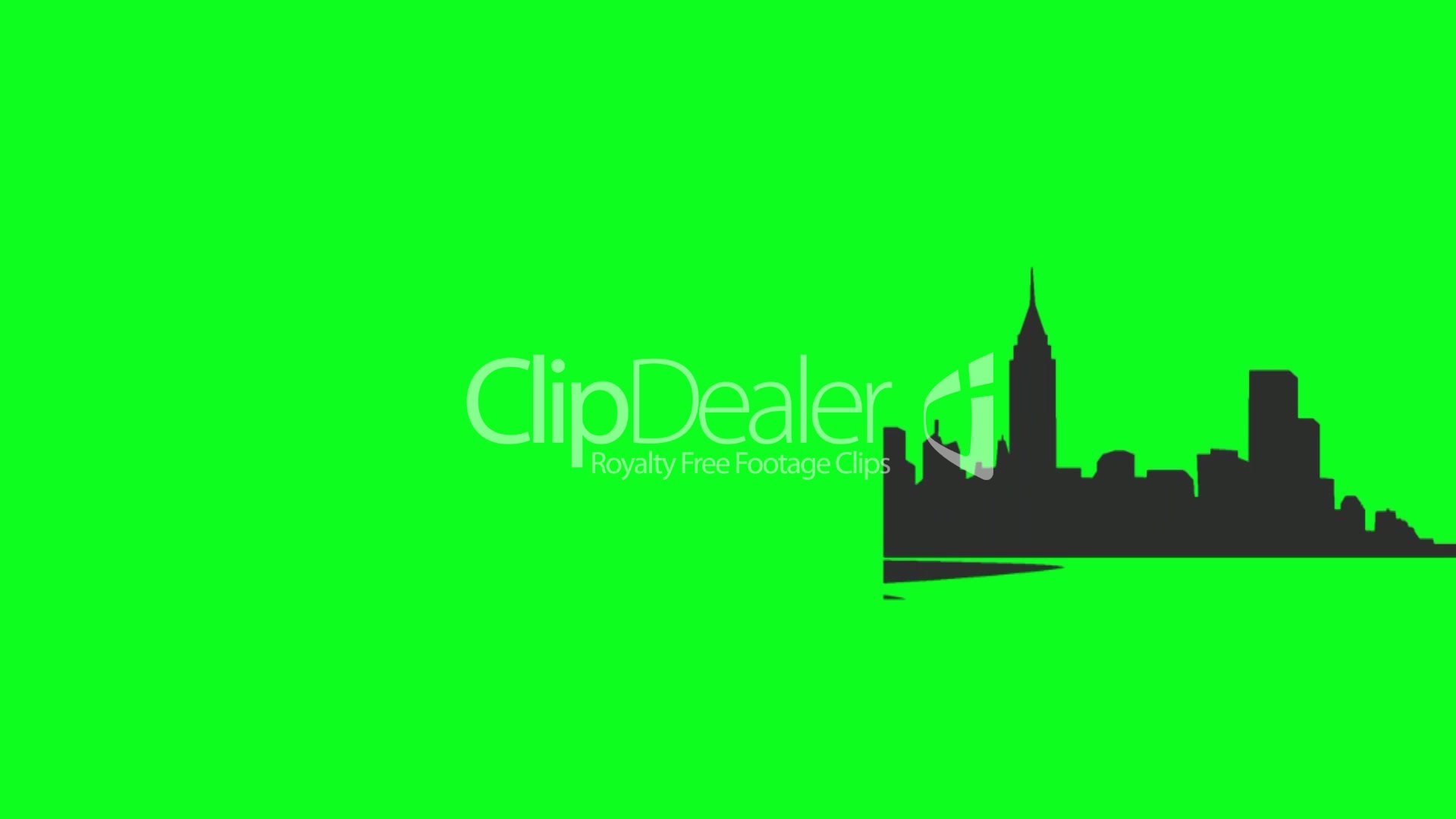 1920x1080 New York Skyline Illustration On Green Screen Royalty Free Video