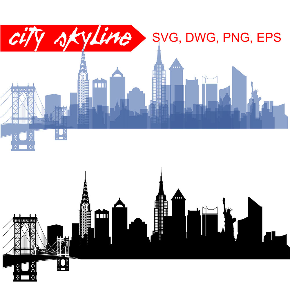 1000x1000 New York Svg, New York City Vector Skyline, New York City