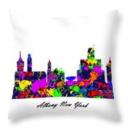 180x180 Albany New York Paint Splatter Skyline Digital Art By Gregory Murray