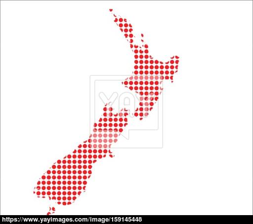 512x454 Red Dot Map Of New Zealand Vector