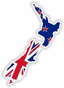 220x300 1x Sticker New Zealand Silhouette Bumper Car Decal Map Flag