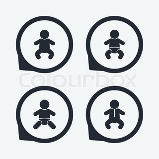 320x320 Newborn Icons. Baby Infant Or Toddler Symbols. Child Silhouette