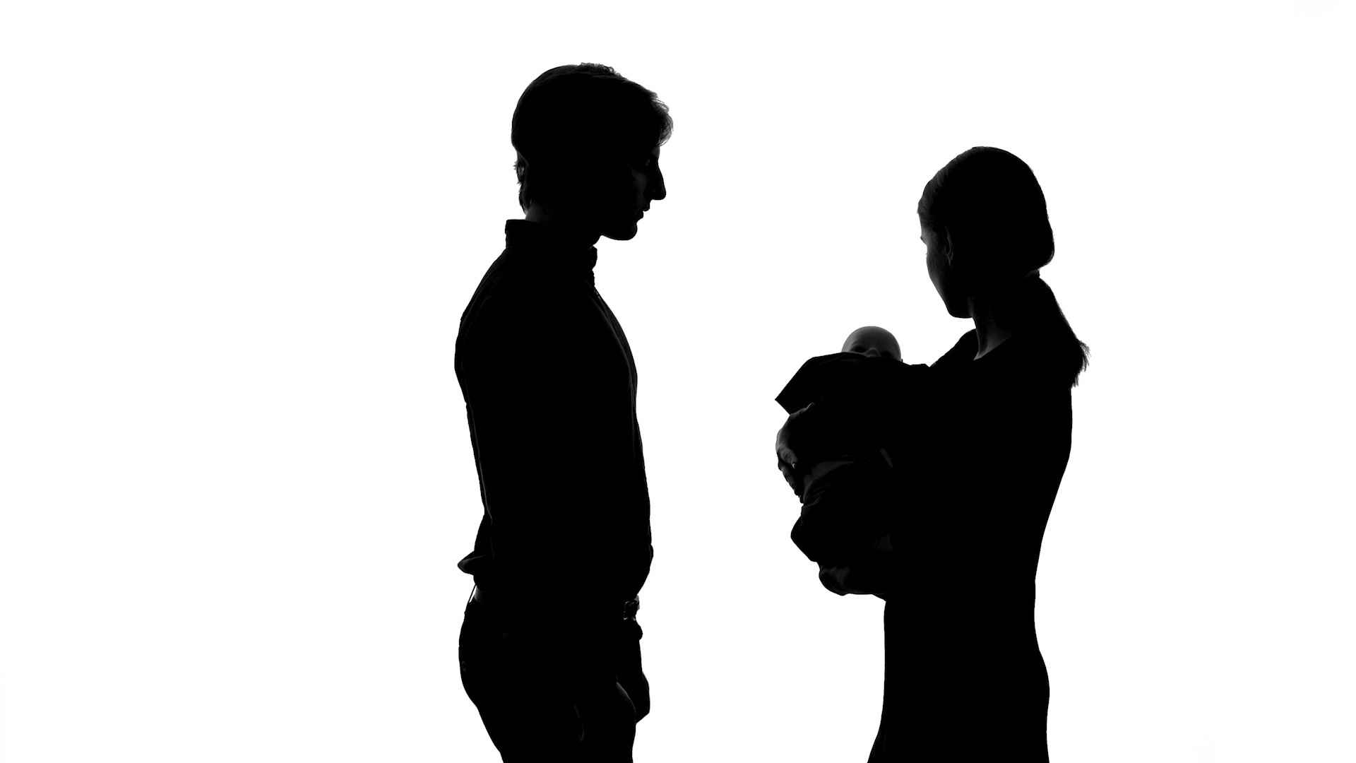 1920x1080 Video Mother Giving Newborn Baby To Happy Father, Planned Child