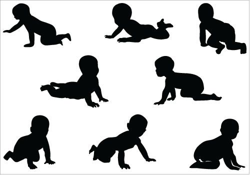 500x350 Baby Silhouette Vector Art